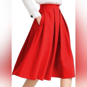 Red A-Line Skirt, W10